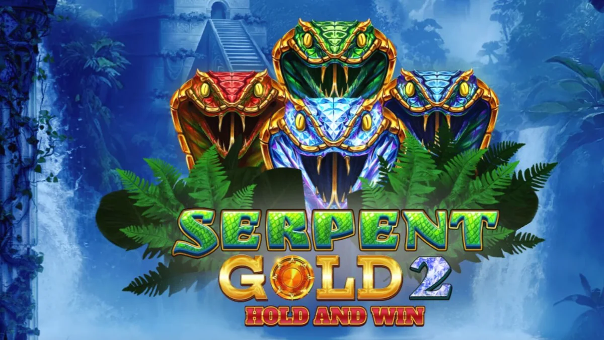 Serpent Gold 2: Hold and Win slot game interface featuring jungle ruins and golden snake symbols